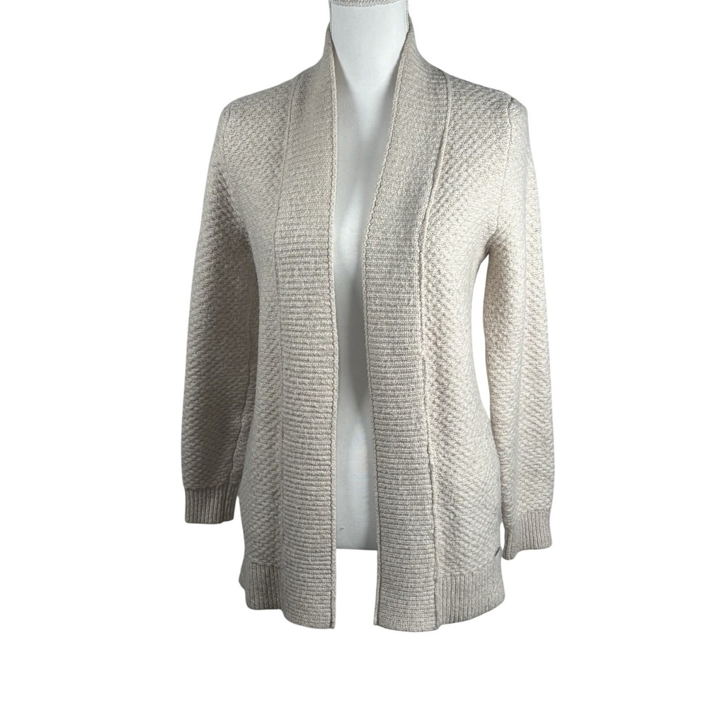 Abercrombie & Fitch Sweater Womens XS Cream Open Front Cardigan Knit Grandma